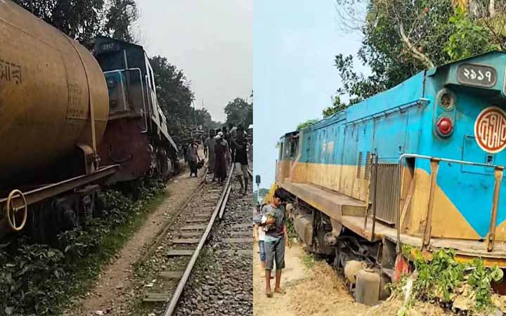 শ্রীমঙ্গলে তেলবাহী ট্রেনের ইঞ্জিন লাইনচ্যুত